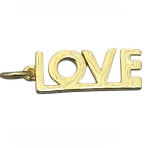 NWT Gold Plated Silver LOVE Charm Pendant